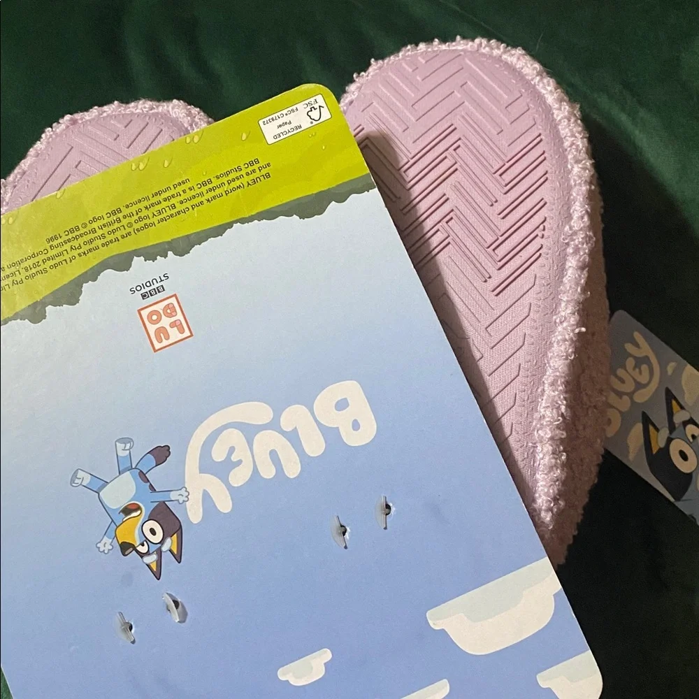 Bluey and Bingo Sherpa Purple Slingback Slippers
